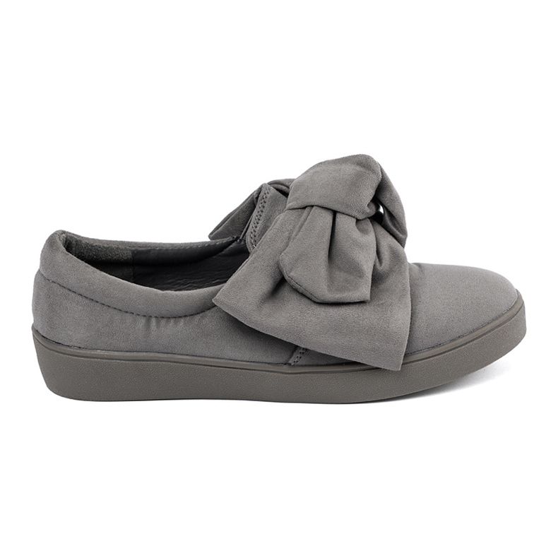 Seastar Gray slip -in sneakers with a bow grey