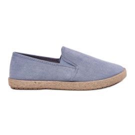 Espadrilles men's sneakers with eco suede blue