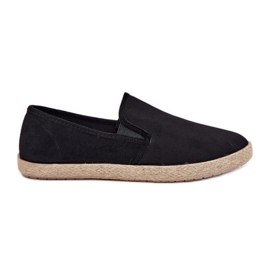 Espadrilles men's sneakers with eco suede black