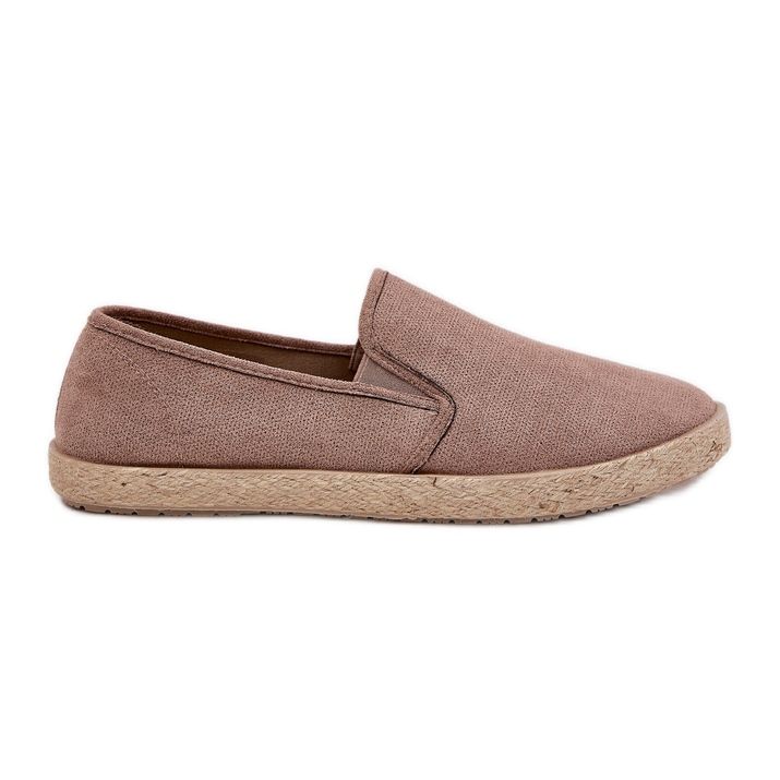 Espadrilles men's sneakers with eco suede dark beige