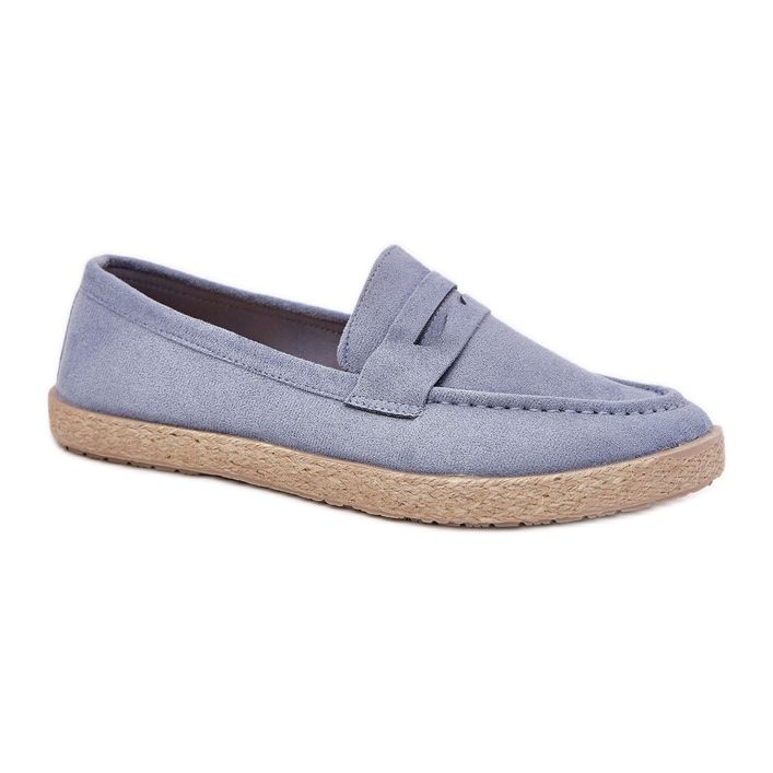 Men's loafers with blue braid