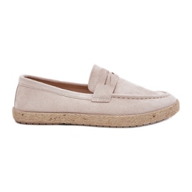 Men's loafers with beige braid Men's loafers with beige braid