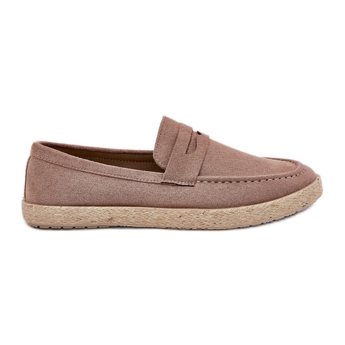Men's moccasins with dark beige braid Men's moccasins with dark beige braid