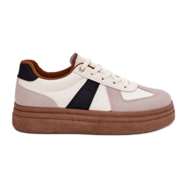 Women's Platform Sneakers, Beige