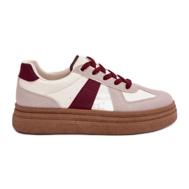 Women's sneakers on burgundy platform red Women's sneakers on burgundy platform red