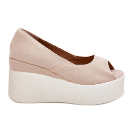 Women's sandals on wedge and light beige platform Women's sandals on wedge and light beige platform