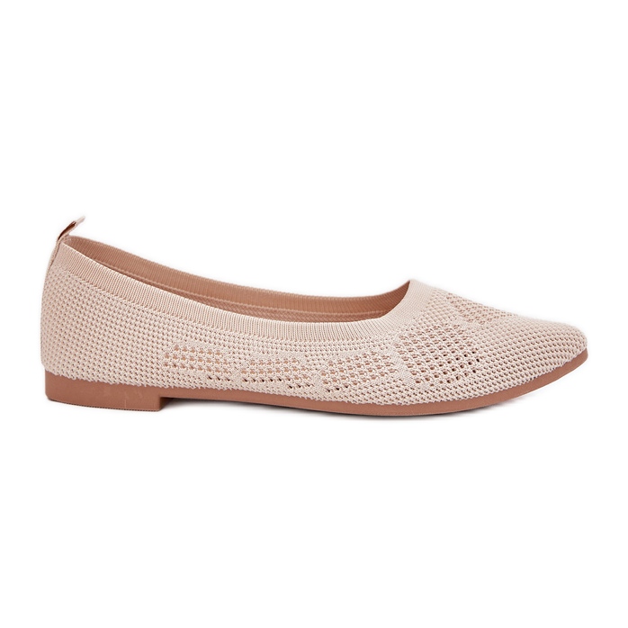 Women's material ballerinas beige