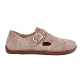 Women's suede shoes with a Zazoo n1261 beige buckle Women's suede shoes with a Zazoo n1261 beige buckle
