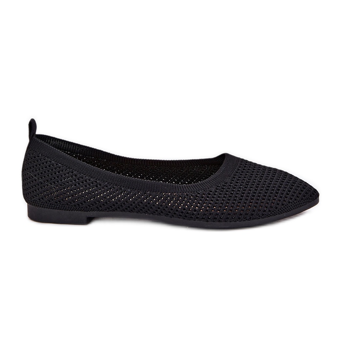 Women's mesh material ballerinas black
