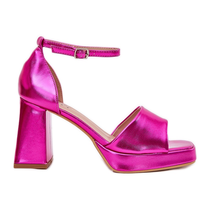 Painted women's sandals on the fuchsia post pink Painted women's sandals on the fuchsia post pink