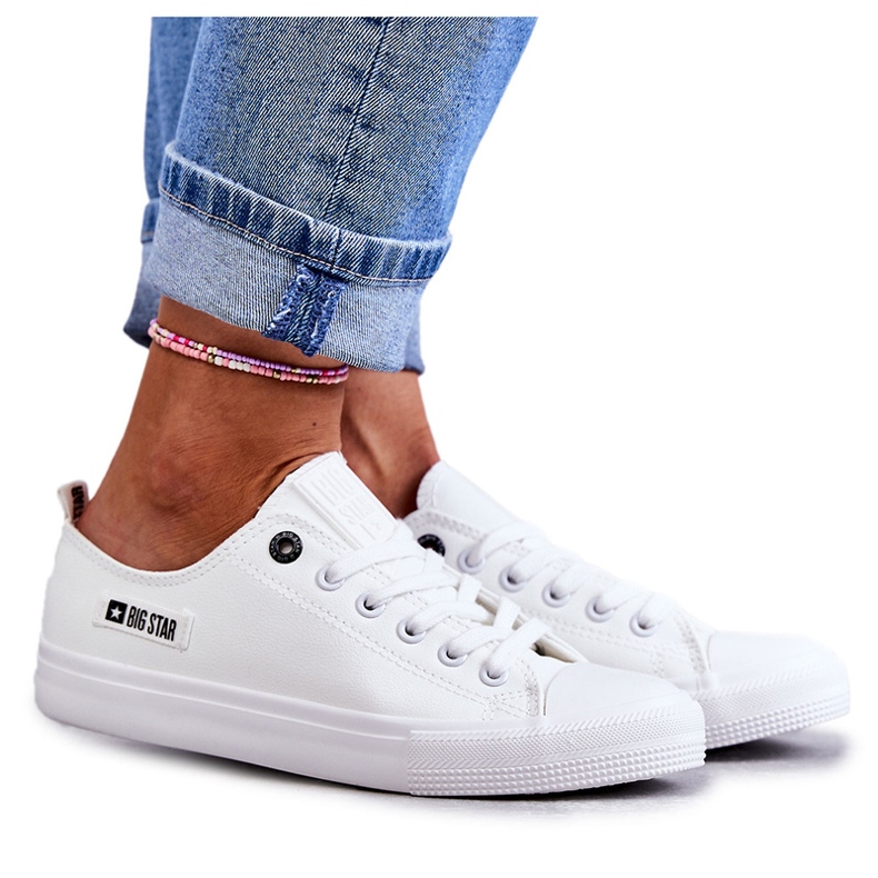 Women's Low Leather Sneakers Big Star KK274010 White Women's Low Leather Sneakers Big Star KK274010 White
