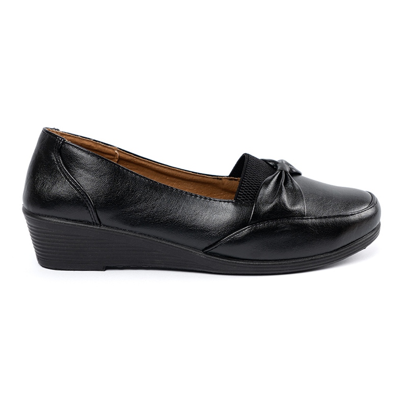 Black sliding shoes with a bow Black sliding shoes with a bow