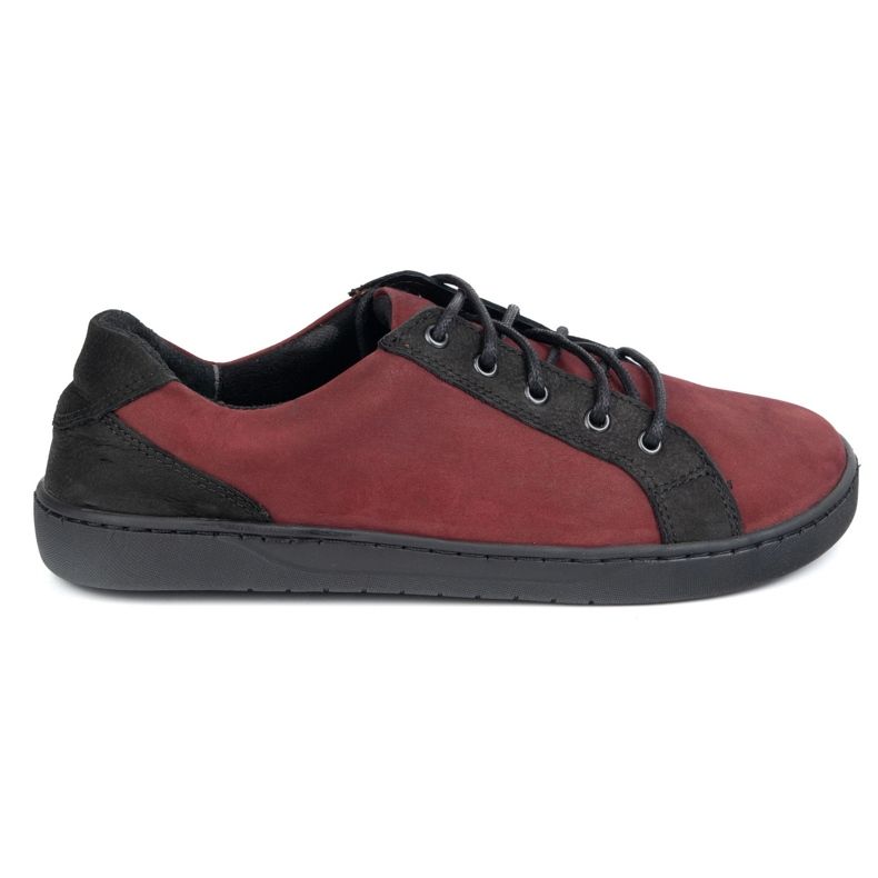 Olivier Women's leather shoes joker 910J burgundy red