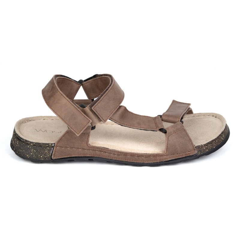 Olivier Men's leather sandals Wasak 0243w khaki beige