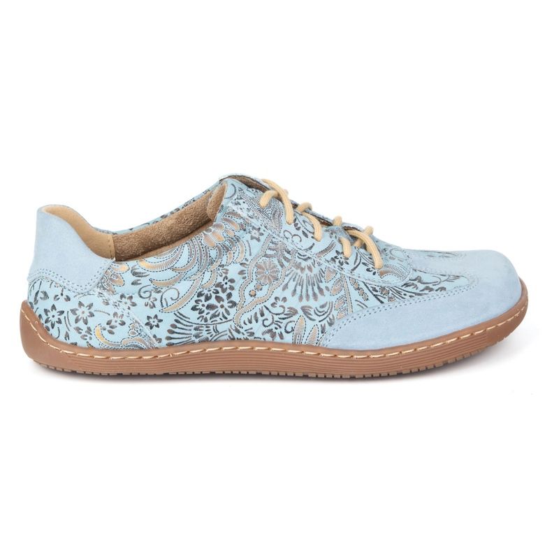 Olivier Barefoot women's leather minimalist shoes 1287 blue