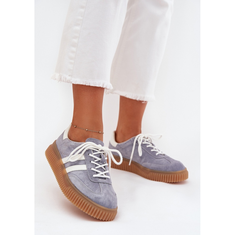 Boto Women's suede sneakers on the blue venera platform