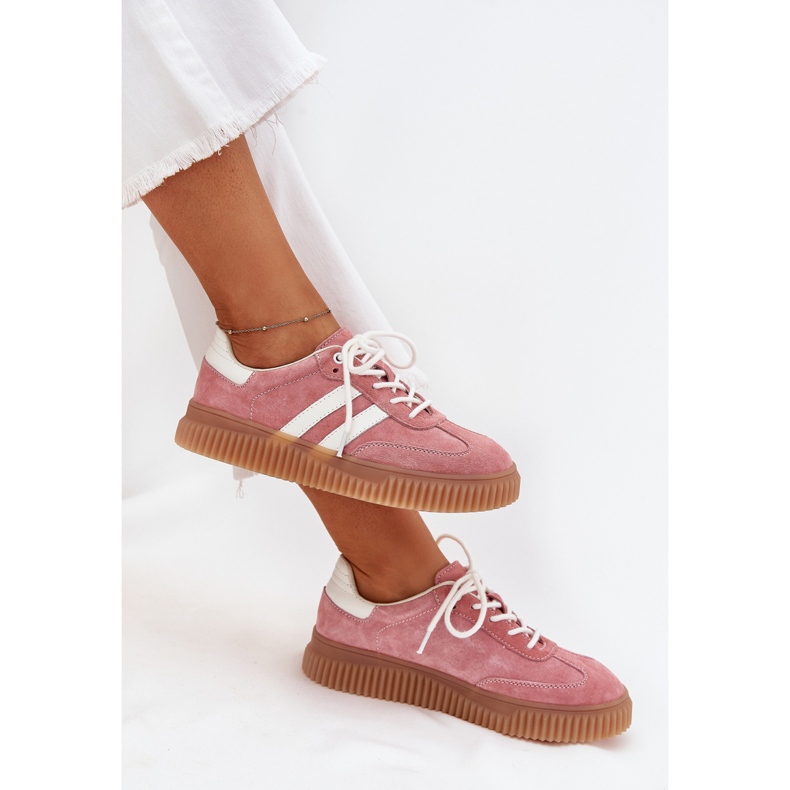 Boto Women's suede sneakers on the platform pink venera