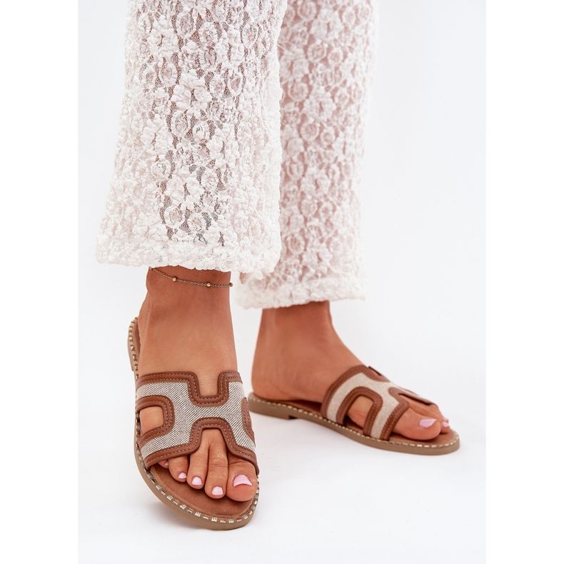 Boto Vereya flat -heeled women's flat flip flops brown