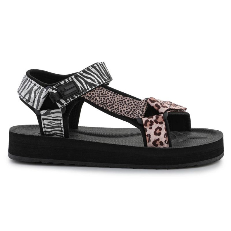 Sandals D.Franklin Forest High Strips Animal Print DFSH404002-ABLA black