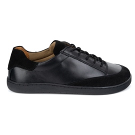 Barefoot men's shoes made of natural leather model Olivier Reno Black
