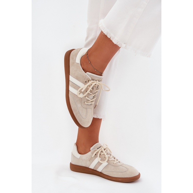 Boto Low leather women's sneakers beige ismina Boto Low leather women's sneakers beige ismina