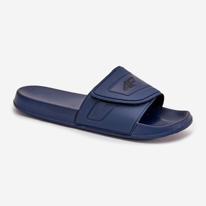 Men's flip-flops with Velcro 4FMM00FFLIM091-31S navy blue