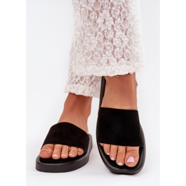 Boto Women's slippers on the platform with eco suede black jorina