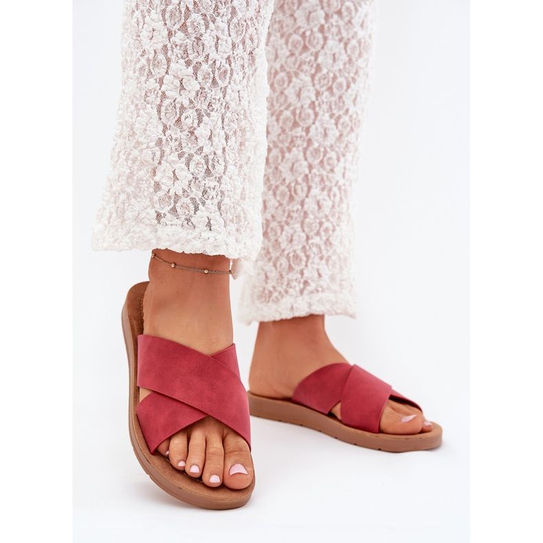 Boto Women's slippers with eco leather burgundy lorana red Boto Women's slippers with eco leather burgundy lorana red