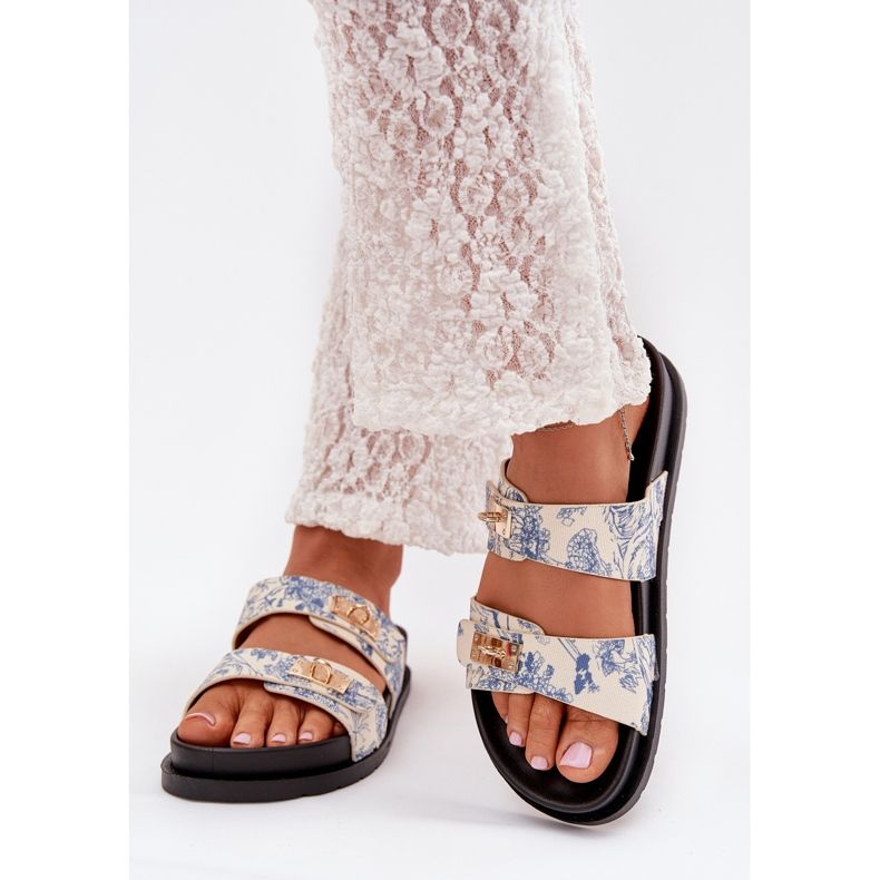 Boto Patrouched women's flip flops on platform blue sorina