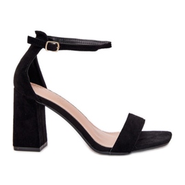 Boto Women's sandals on the eco suede post Black Elirae