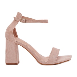 Boto Women's sandals on the eco suede post beige elirae