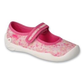 Befado children's slippers with velcro 114Y527 pink