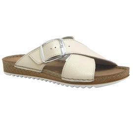 Befado Women's Leather Slippers 158D293 Beige