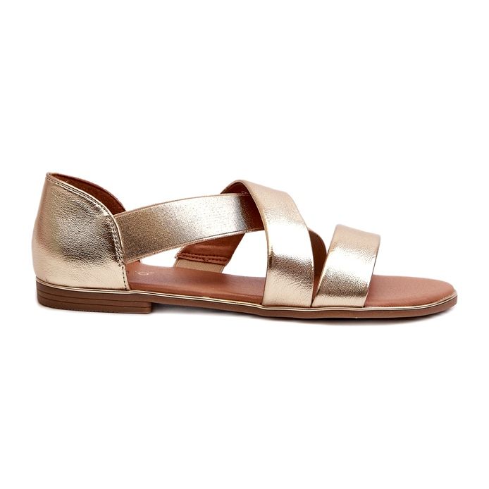 Evento Leather Sandals With Ribbed Golden Apulia Evento Leather Sandals With Ribbed Golden Apulia