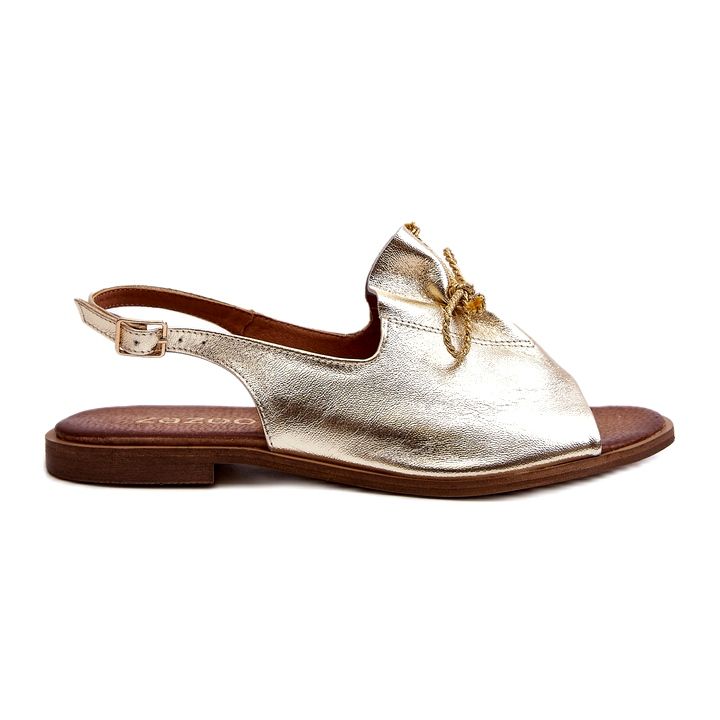 Zazoo 2898 Leather Flat Sandals Gold G1/2 golden Zazoo 2898 Leather Flat Sandals Gold G1/2 golden