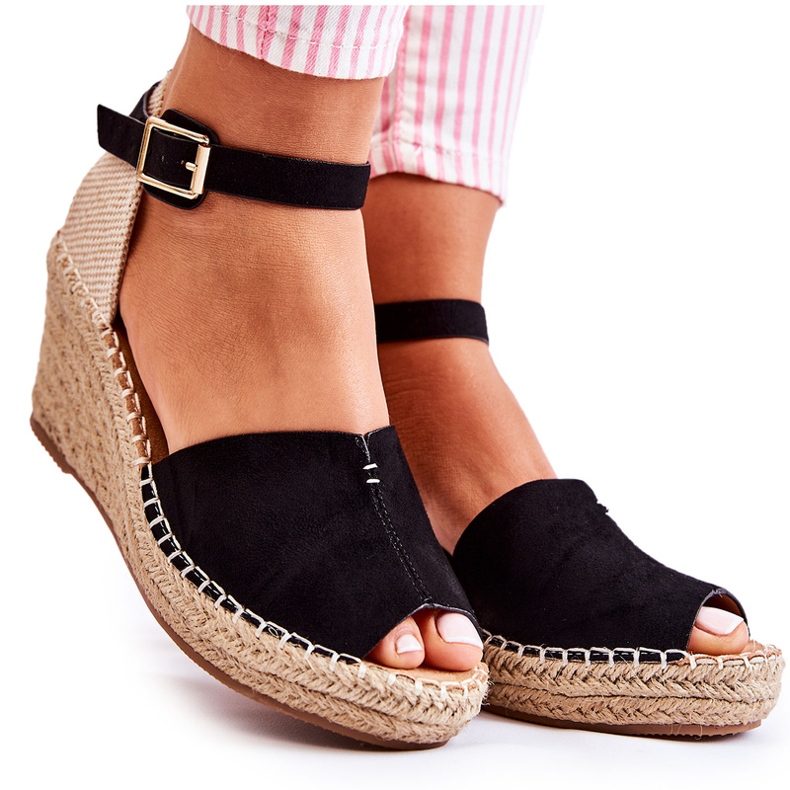 Comfortable Women's Sandals On Wedge Black Dellia