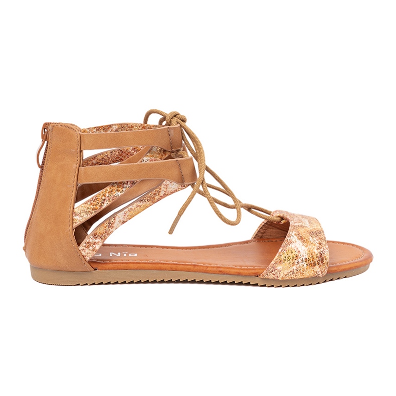 Shelvt Sanadals lace -up with a snake motif