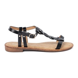 Shelvt Casual sandals with a decorative braid black