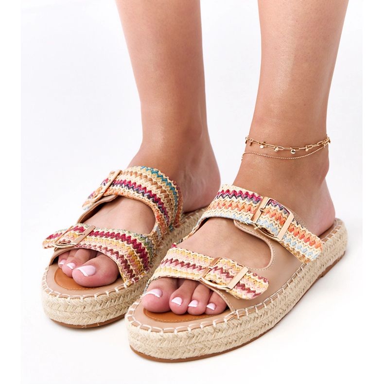 Multicolored crochet espadrilles with Kasina buckles