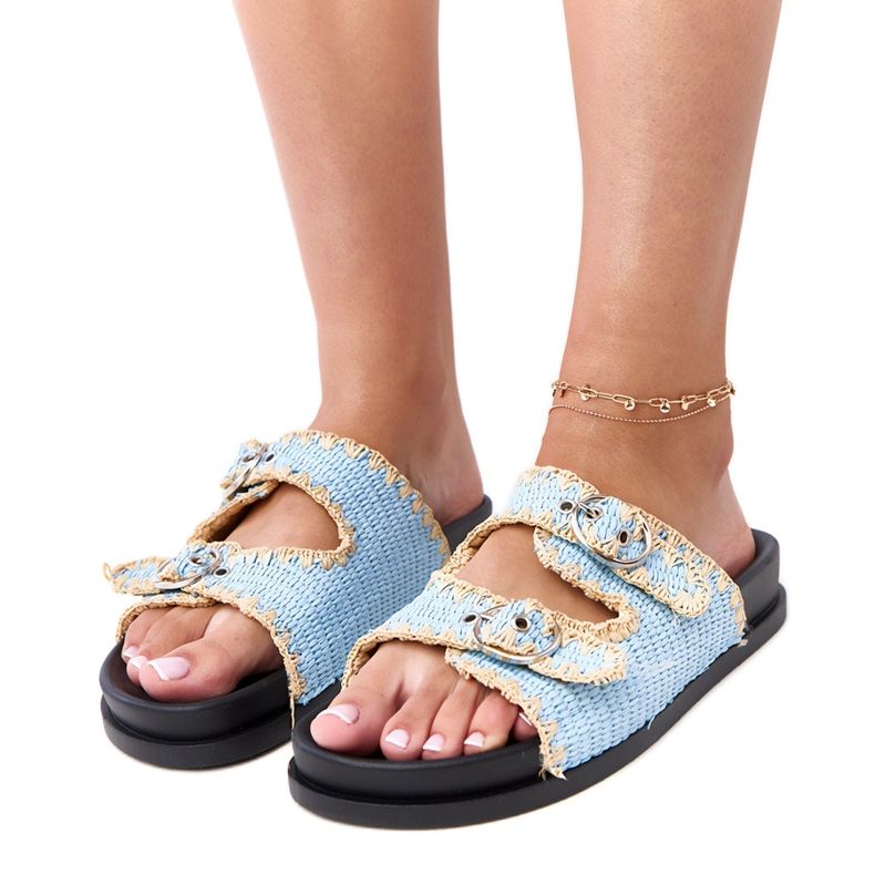 Blue flaps braided with Sameli buckle