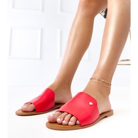 Red flip -flops with a wide Molar belt Red flip -flops with a wide Molar belt