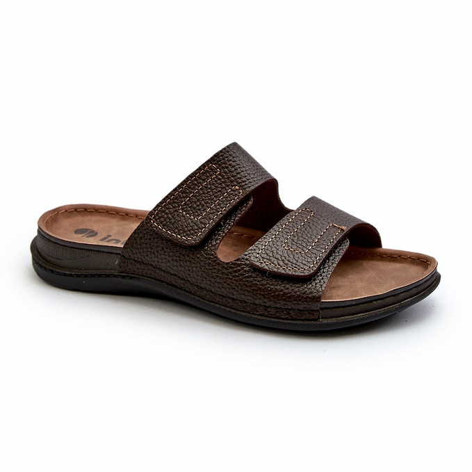 Comfortable Men's Flip-Flops With Velcro Straps Inblu GV00002I Dark Brown Comfortable Men's Flip-Flops With Velcro Straps Inblu GV00002I Dark Brown