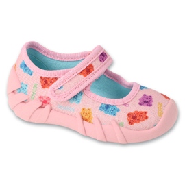 Befado children's slippers with velcro 109P268 pink Befado children's slippers with velcro 109P268 pink