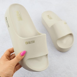 Women's flip flops on platform pool beige Big Star SS274722