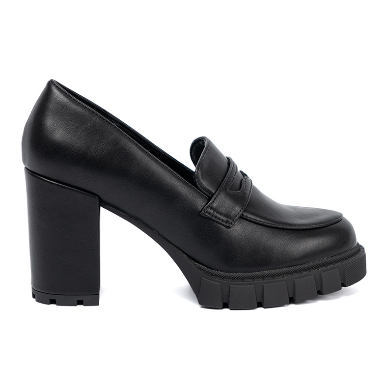 Shelvt Black Loays on a post with a trapper sole