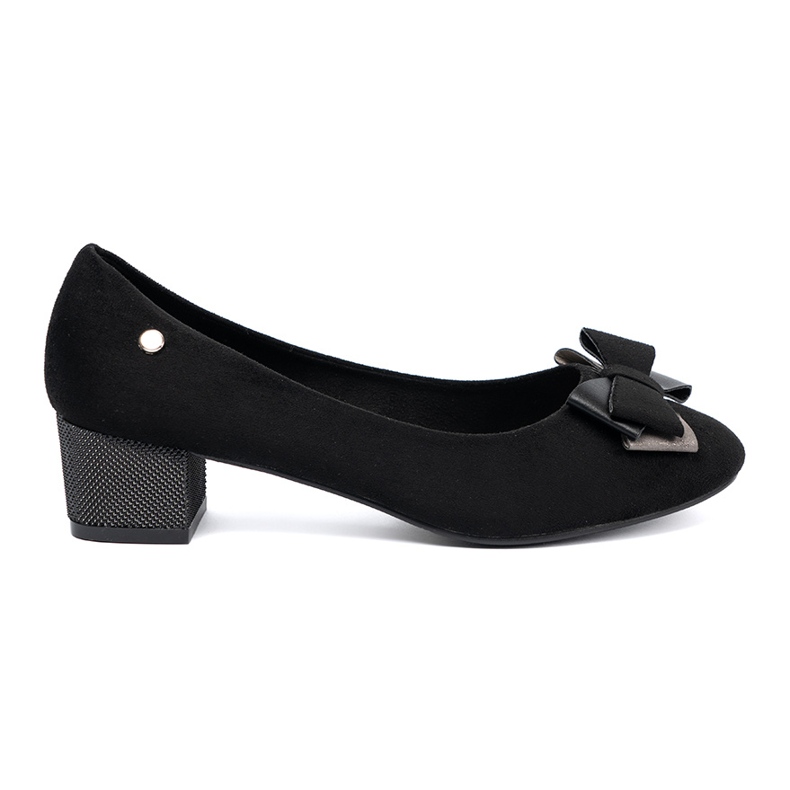Goodin Black pumps with a bow on the post Goodin Black pumps with a bow on the post
