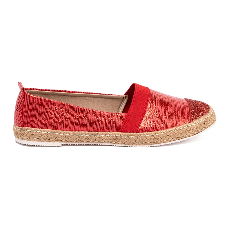 Goodin Red espadrilles with shiny thread