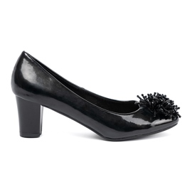 Goodin Varnished pumps with a spectacular decoration black