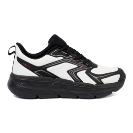 Shelvt Comfortable white and black sports shoes with a mesh structure McArthur Shelvt Comfortable white and black sports shoes with a mesh structure McArthur