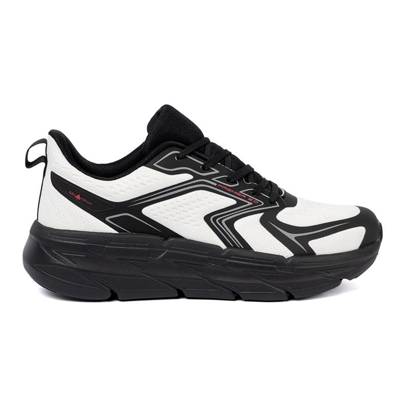 Shelvt Comfortable white and black sports shoes with a mesh structure McArthur